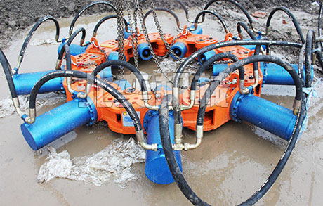 Using pile breaker in a construction site in early July 2015