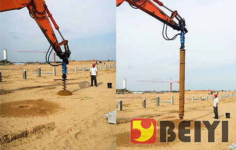 Earth auger drilling Photovoltaicholes 