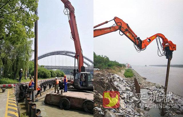 Construction of bank protection of Grand Canal at Xiuzhou